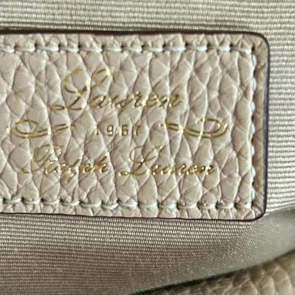 Lauren by Ralph Lauren Leather Taupe Satchel Bag Purse Organizer Tote NWOT - Picture 8 of 9